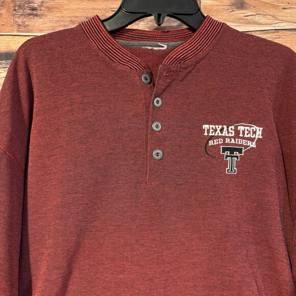 Texas Tech Red Raiders Henley Shirt XL Red Long Sleeve University Sports College - Picture 2 of 6